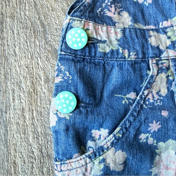 Matilda Jane Floral Denim Shortalls Overalls Girls Size 14 Lace Trim Boho - Picture 4 of 7
